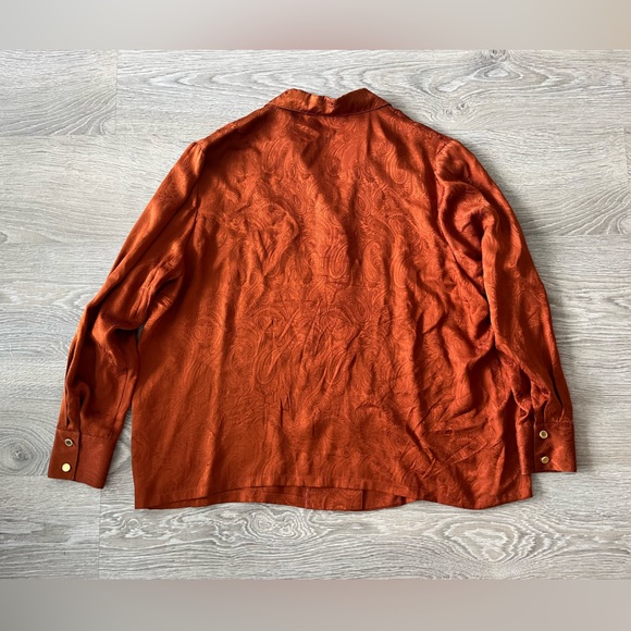 Vintage rusty orange oversized blouse - Picture 6 of 6